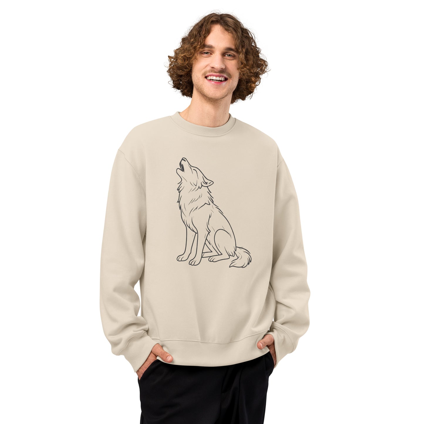 Schwerer Oversized Pullover WOLF für ultimativen Komfort und Stil - MAX F. ArtGrafic