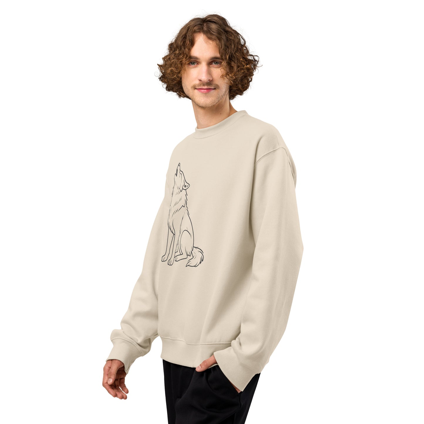 Schwerer Oversized Pullover WOLF für ultimativen Komfort und Stil - MAX F. ArtGrafic