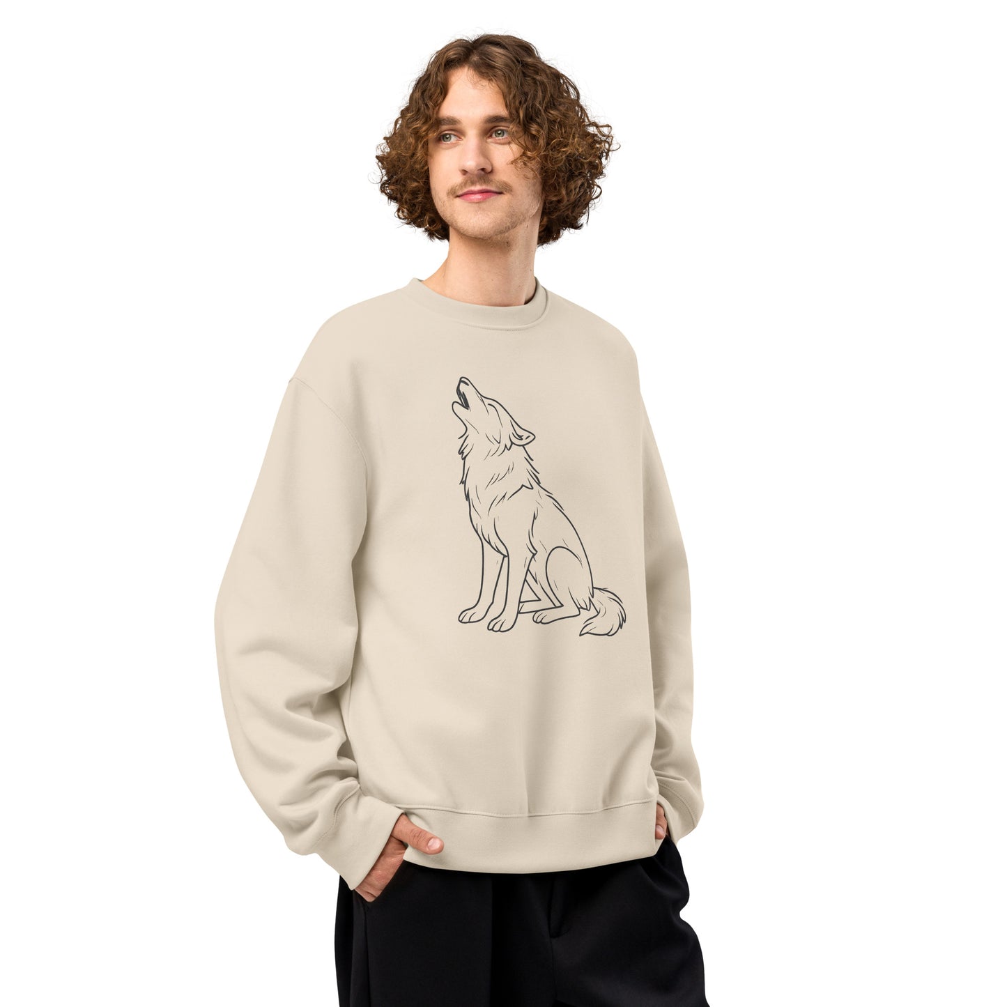Schwerer Oversized Pullover WOLF für ultimativen Komfort und Stil - MAX F. ArtGrafic