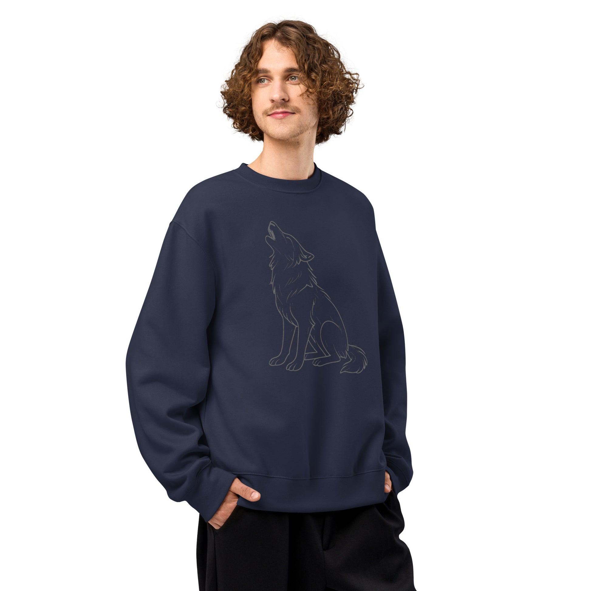 Schwerer Oversized Pullover WOLF für ultimativen Komfort und Stil - MAX F. ArtGrafic
