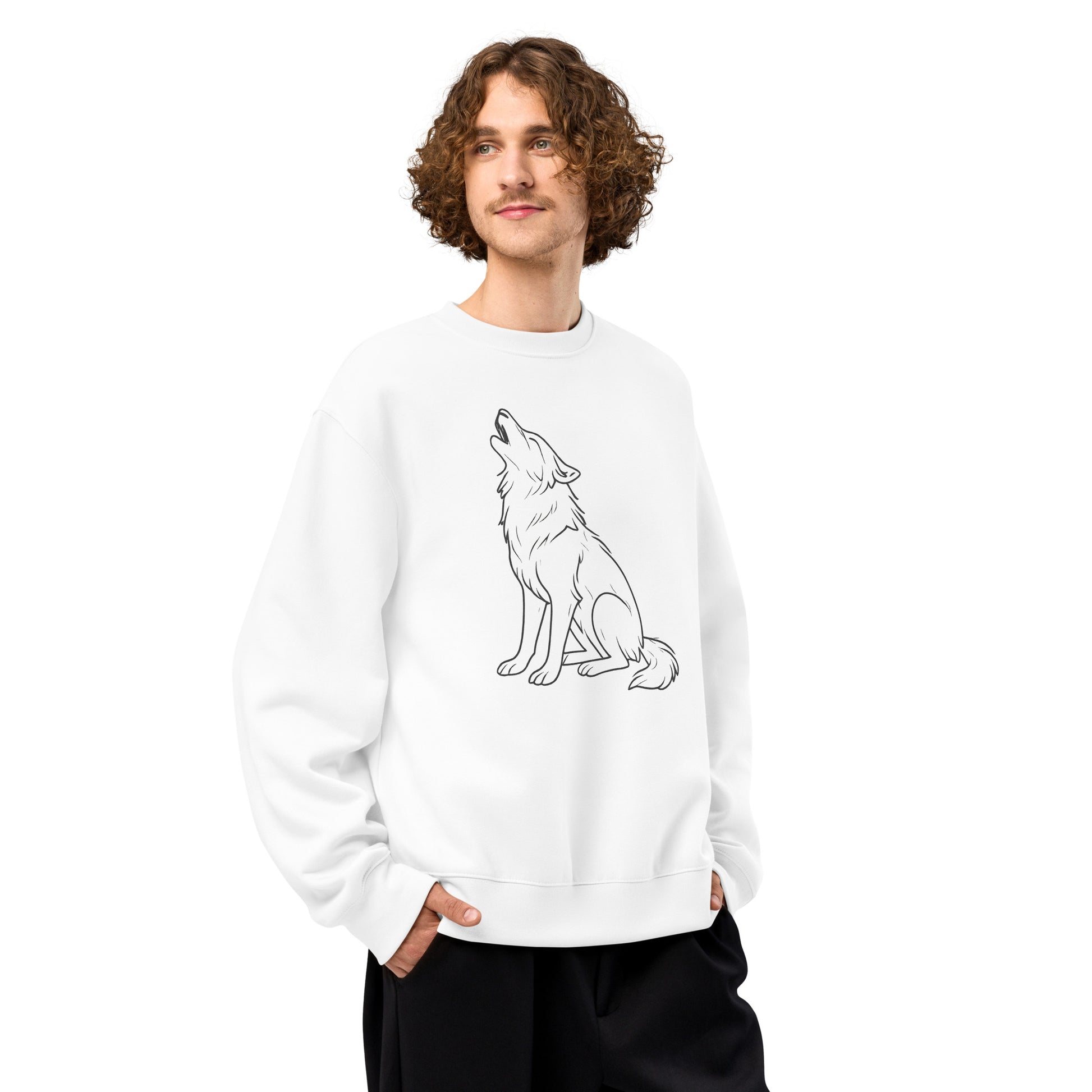 Schwerer Oversized Pullover WOLF für ultimativen Komfort und Stil - MAX F. ArtGrafic