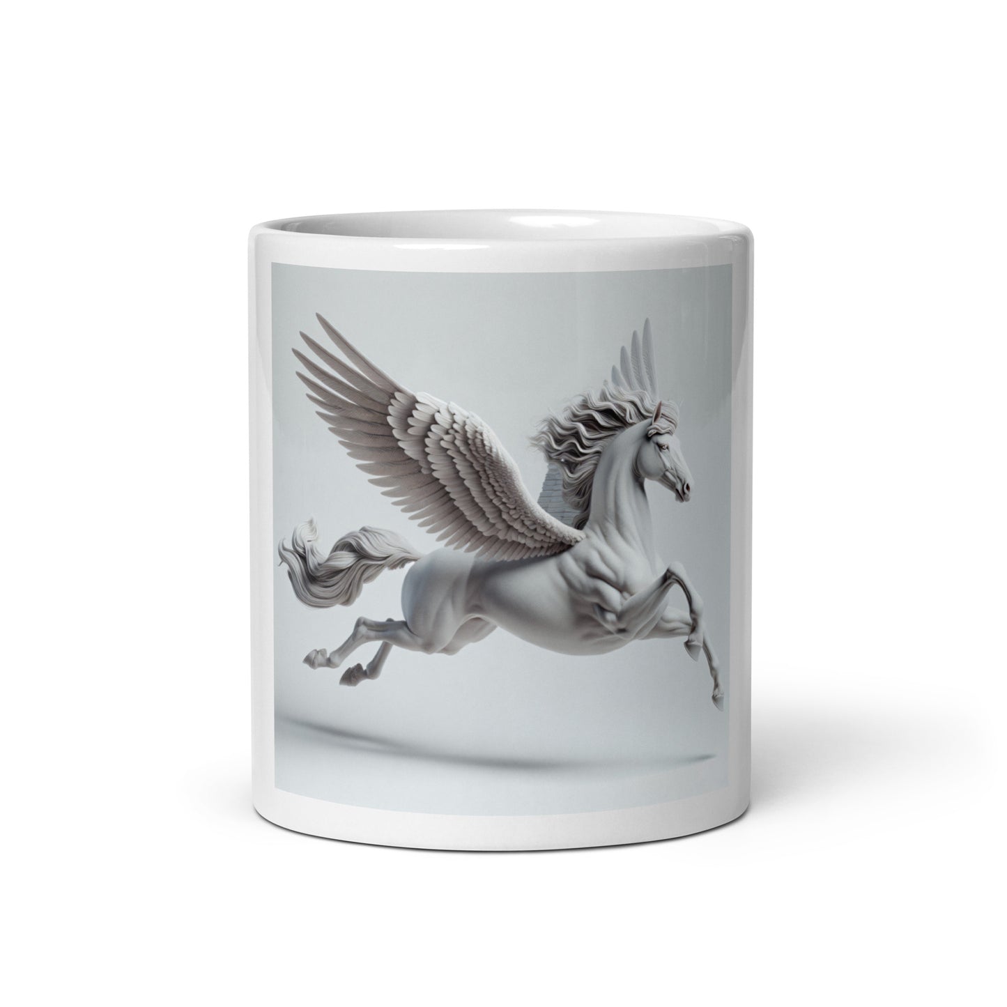 Weiße, glänzende Tasse WHITE PEGASUS - MAX F. ArtGrafic