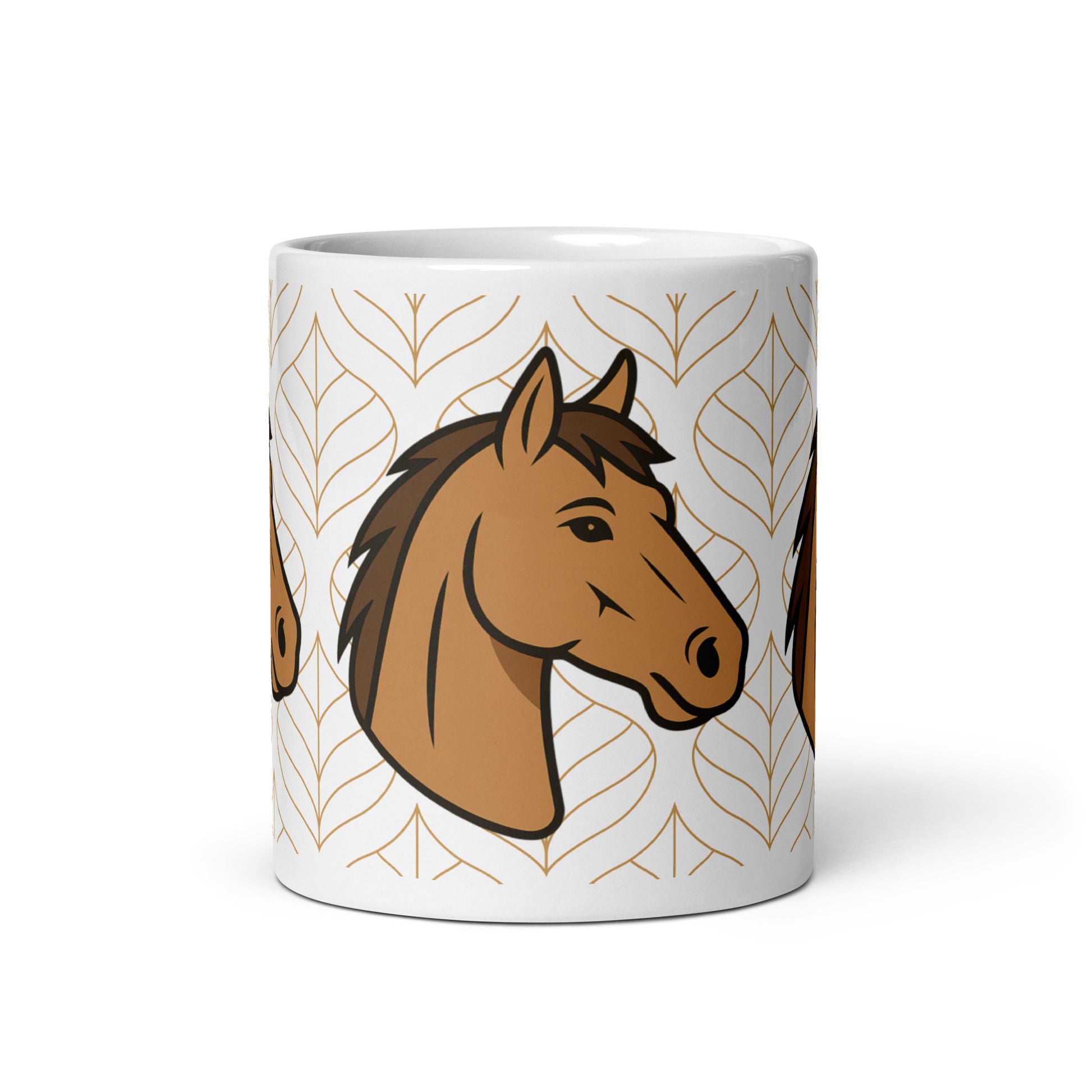 Weiße, glänzende Tasse - Pferdekopf - MAX F. ArtGrafic