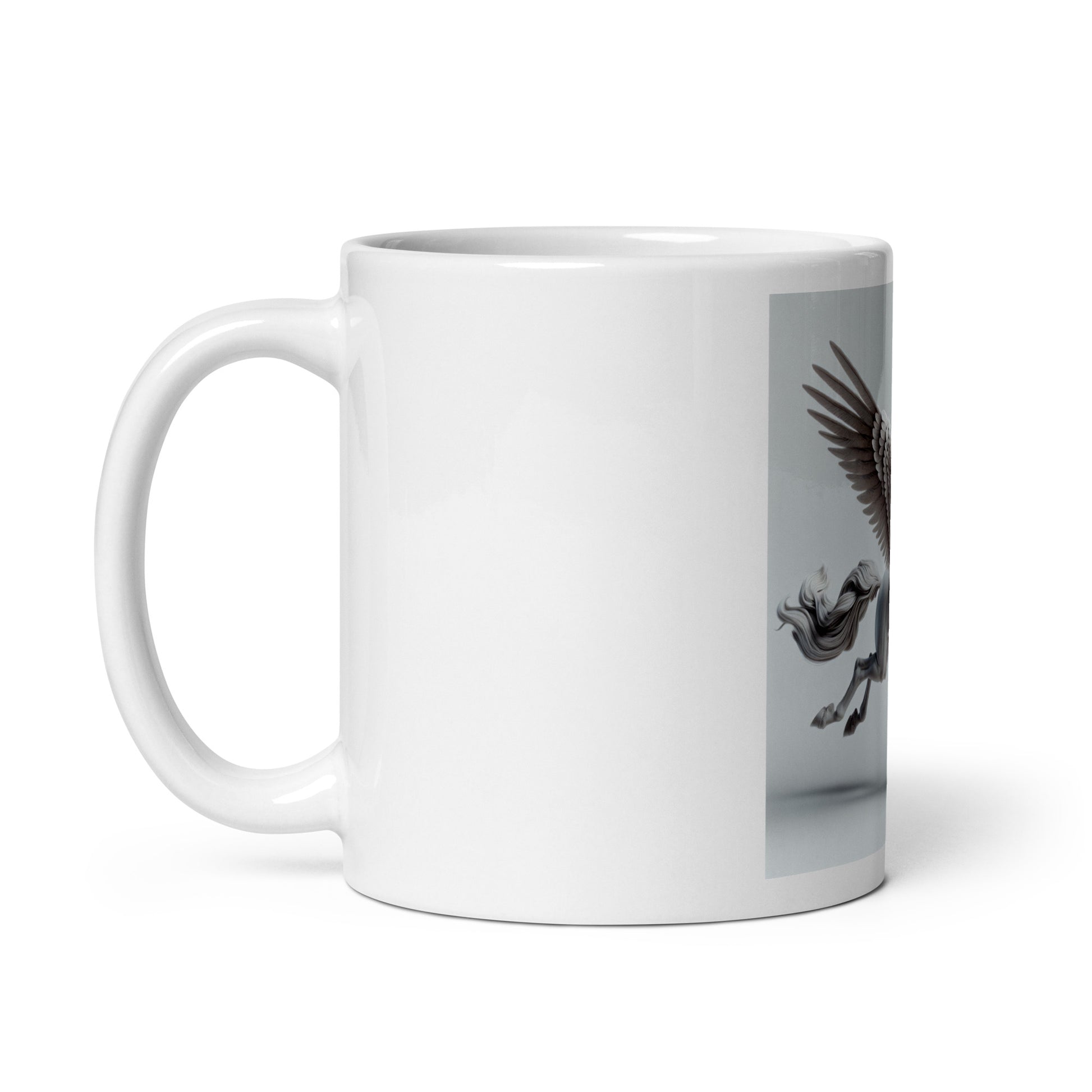 Weiße, glänzende Tasse WHITE PEGASUS - MAX F. ArtGrafic