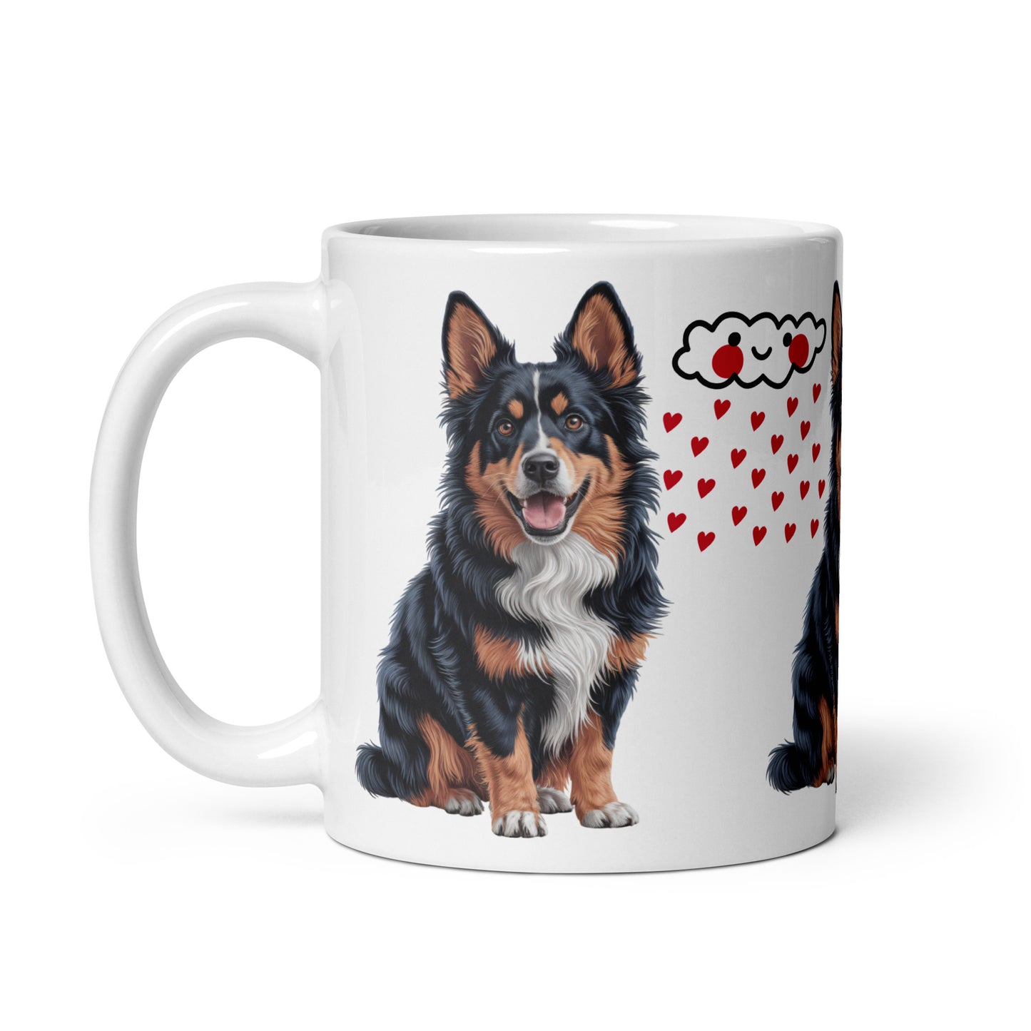 Weiße, glänzende Tasse - HUND - MAX F. ArtGrafic