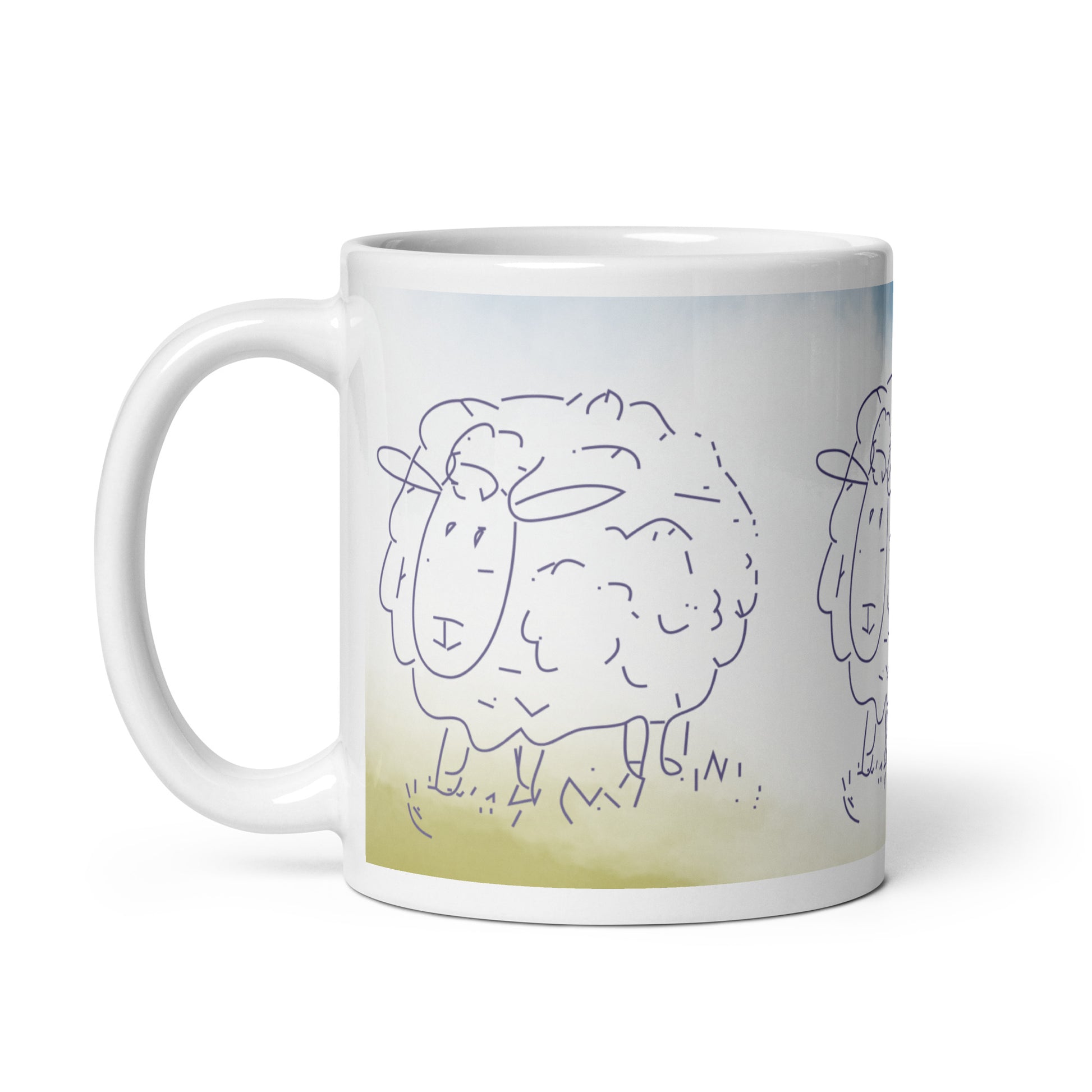 Weiße, glänzende Tasse - SCHAF - MAX F. ArtGrafic