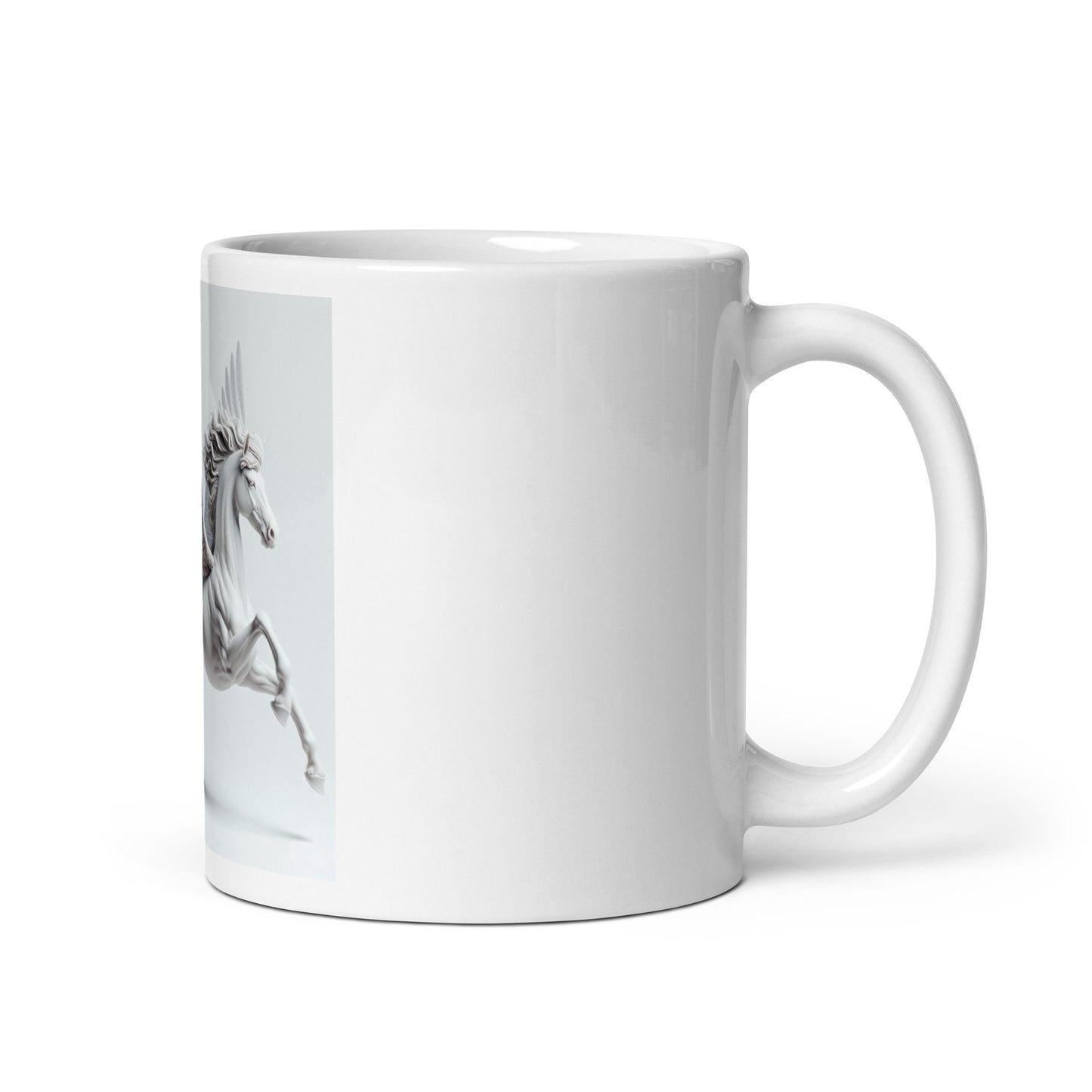 Weiße, glänzende Tasse WHITE PEGASUS - MAX F. ArtGrafic