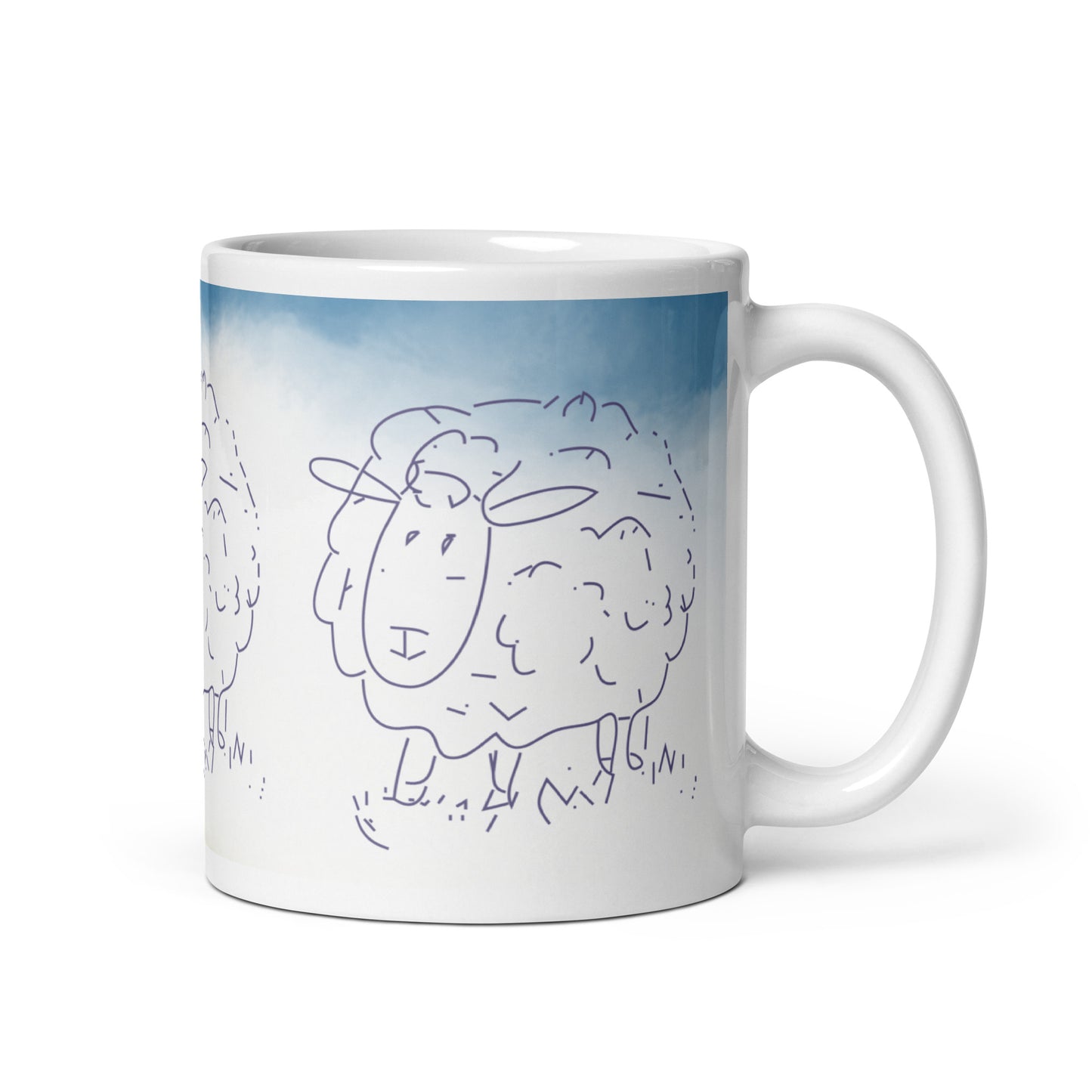 Weiße, glänzende Tasse - SCHAF - MAX F. ArtGrafic