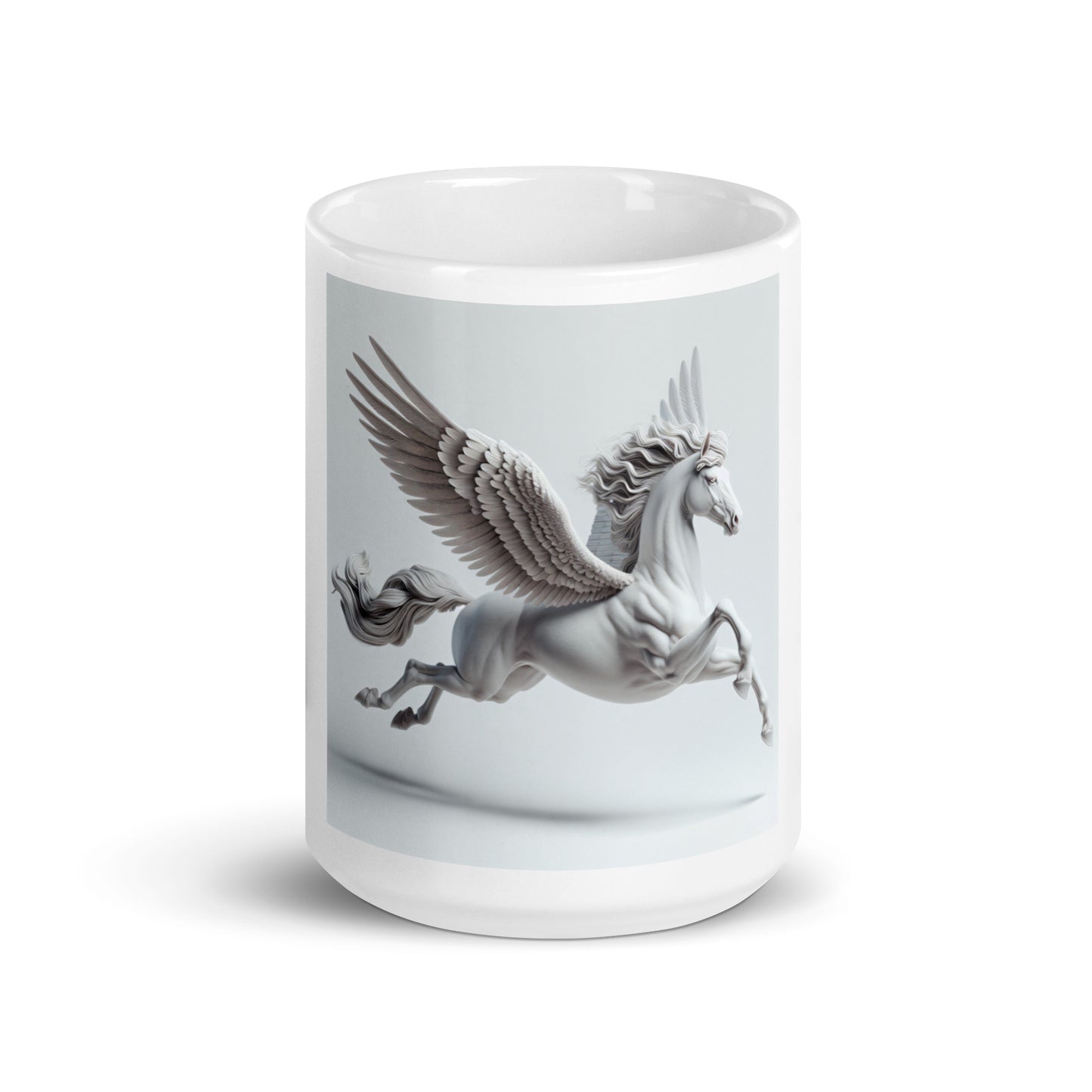 Weiße, glänzende Tasse WHITE PEGASUS - MAX F. ArtGrafic