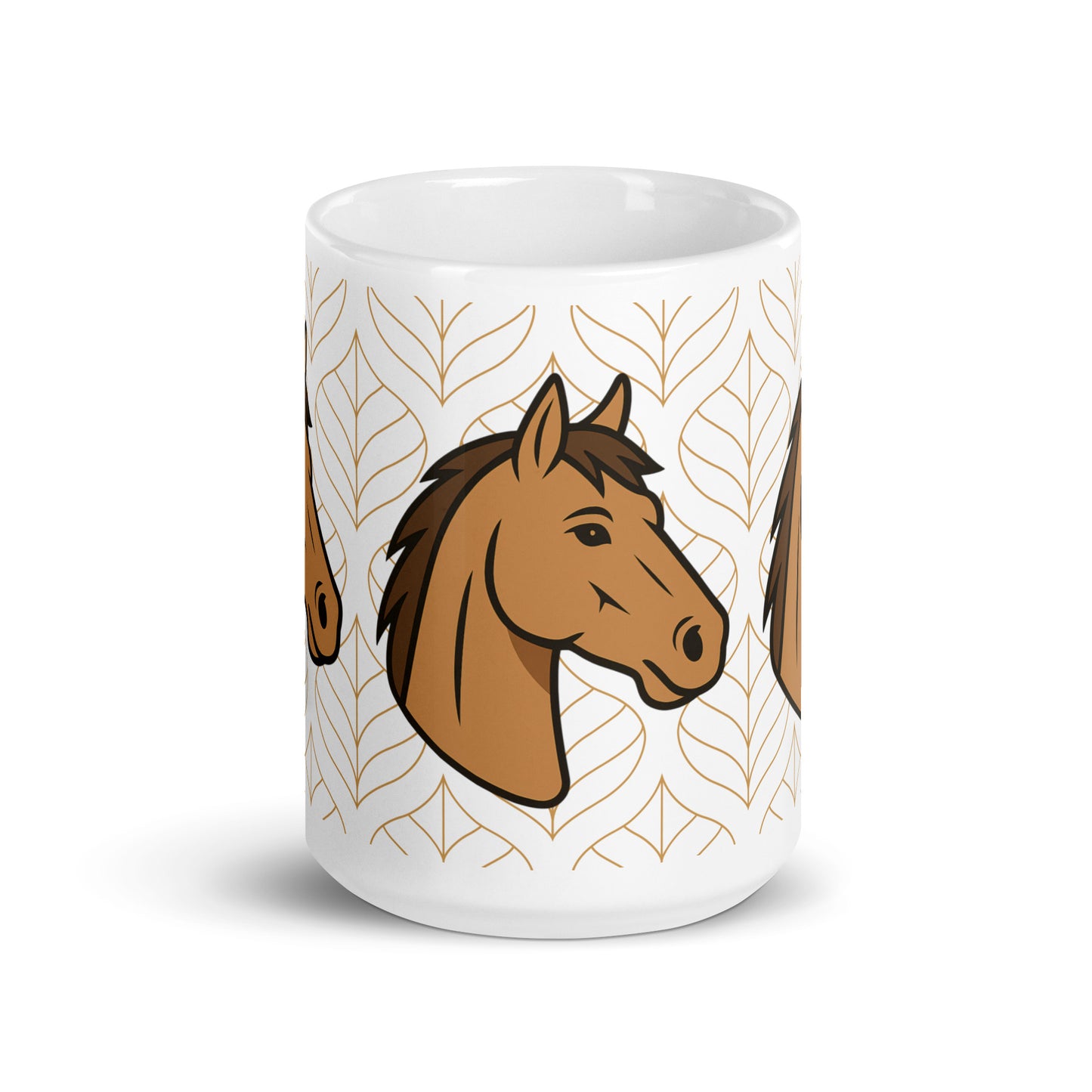 Weiße, glänzende Tasse - Pferdekopf - MAX F. ArtGrafic