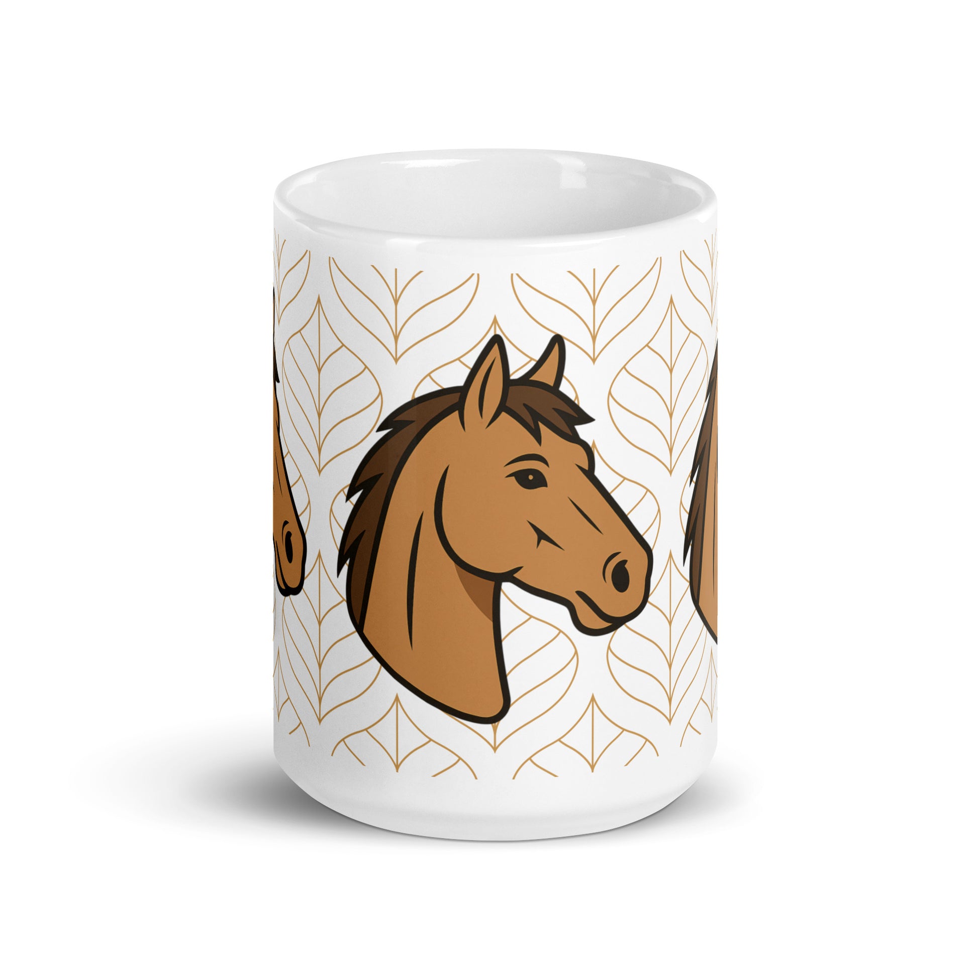Weiße, glänzende Tasse - Pferdekopf - MAX F. ArtGrafic