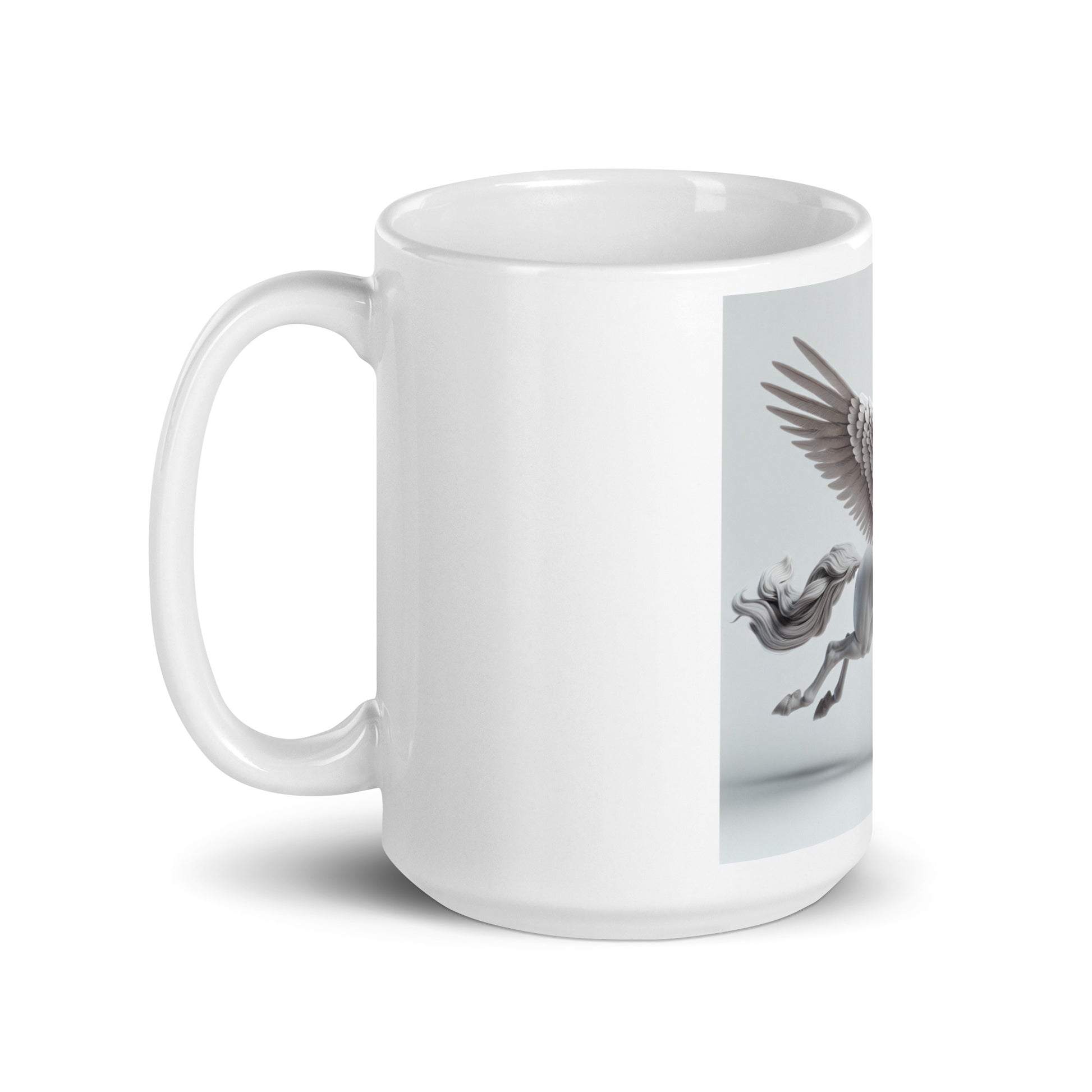Weiße, glänzende Tasse WHITE PEGASUS - MAX F. ArtGrafic