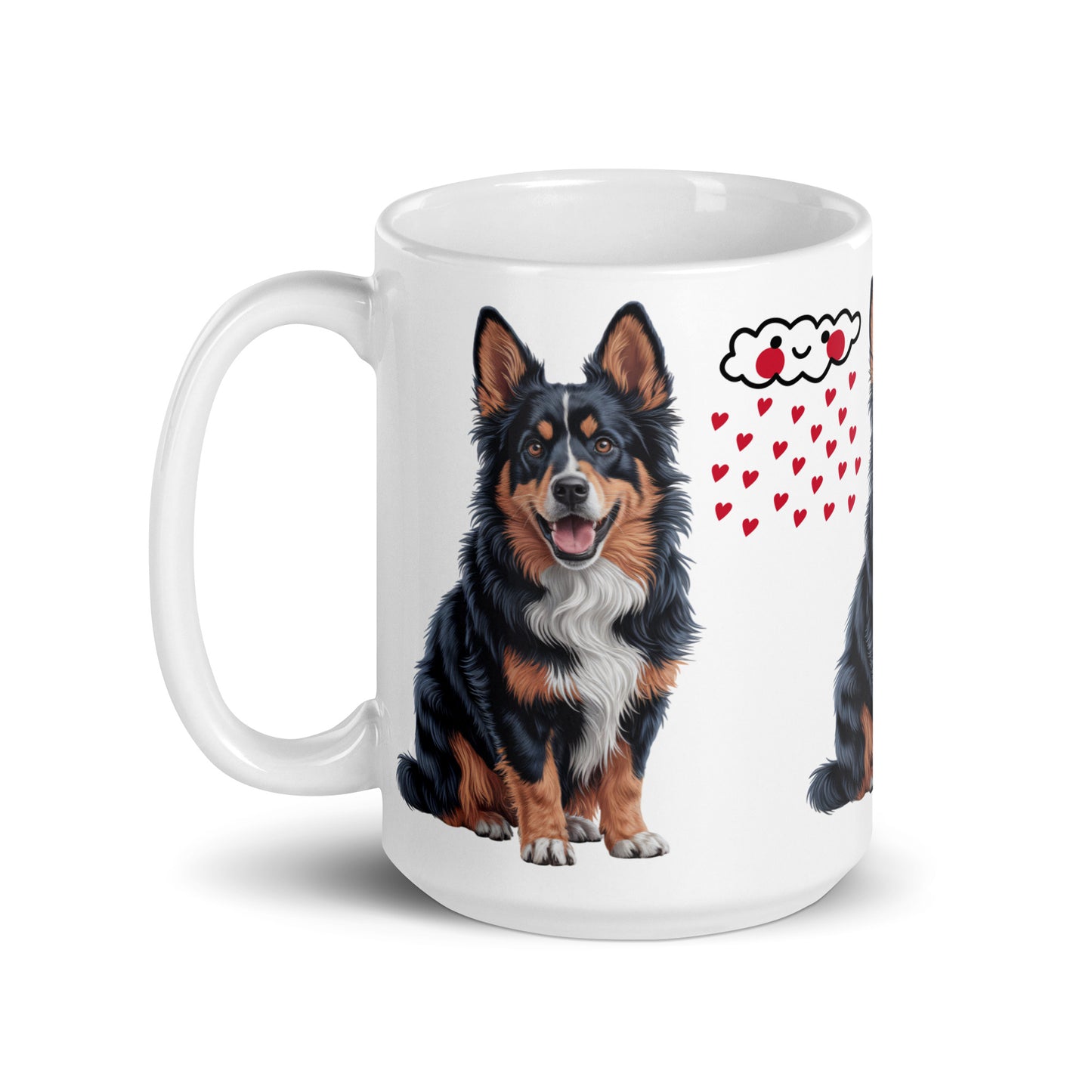 Weiße, glänzende Tasse - HUND - MAX F. ArtGrafic