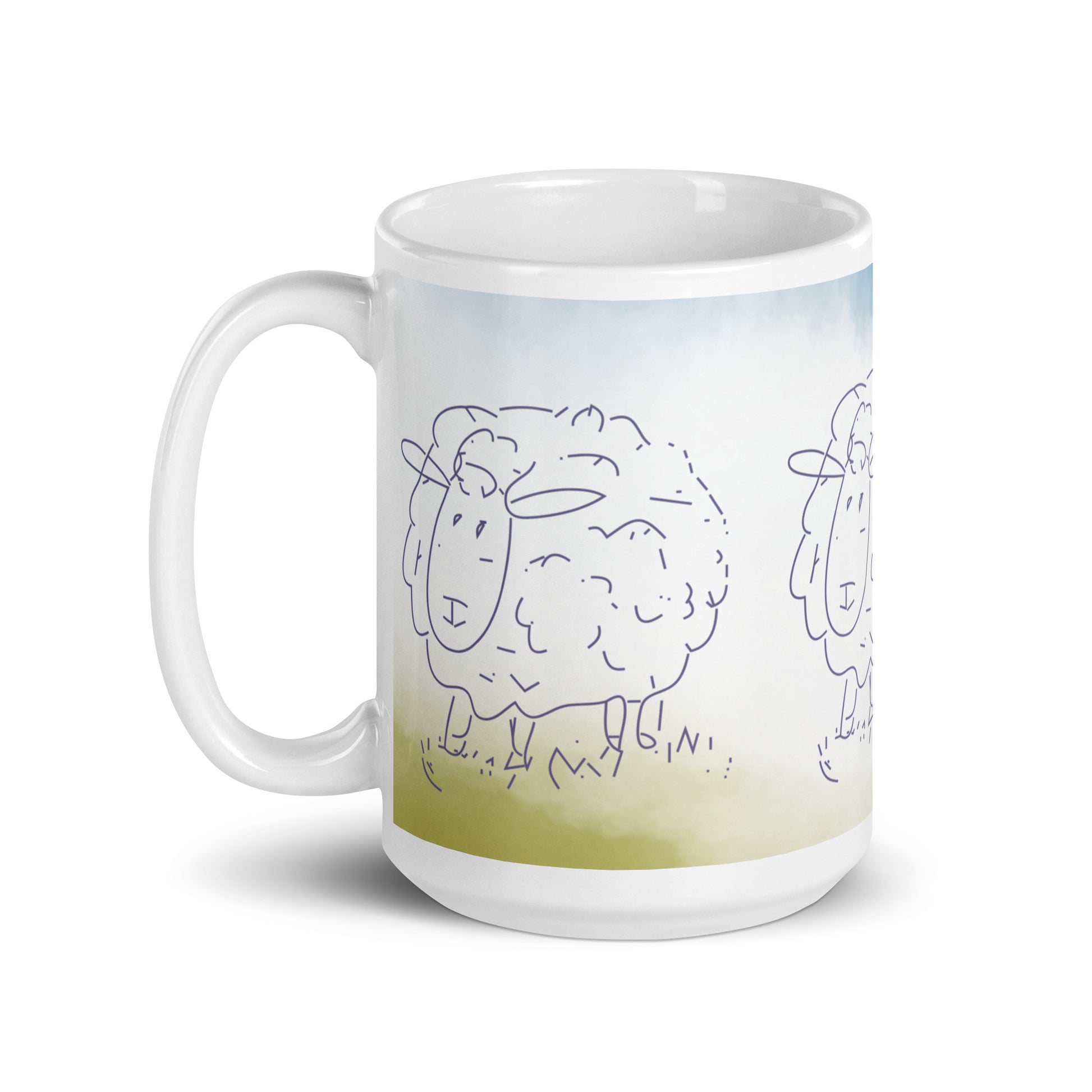 Weiße, glänzende Tasse - SCHAF - MAX F. ArtGrafic
