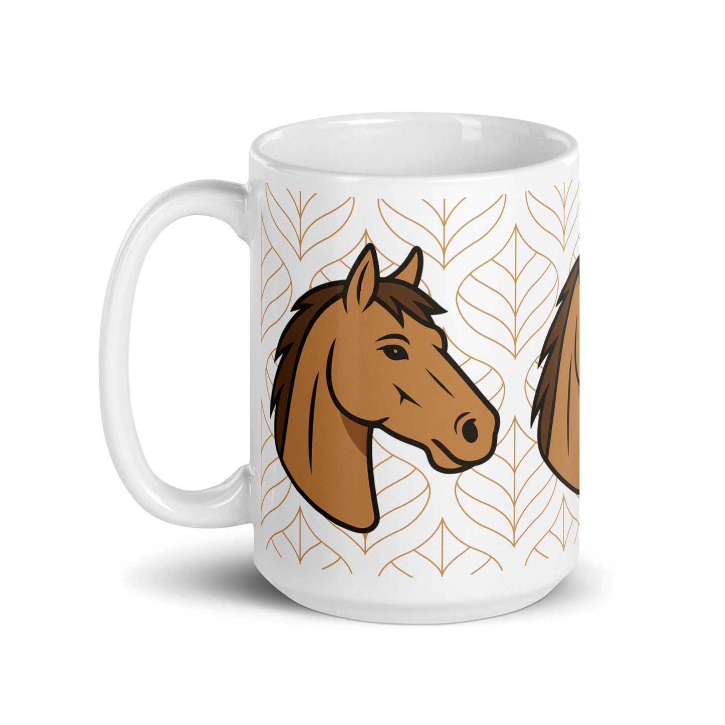 Weiße, glänzende Tasse - Pferdekopf - MAX F. ArtGrafic