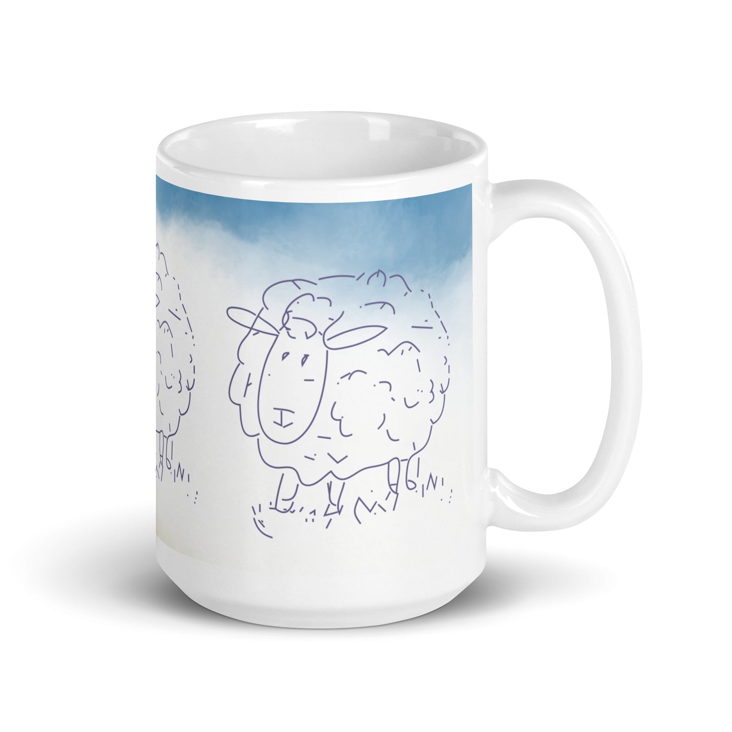 Weiße, glänzende Tasse - SCHAF - MAX F. ArtGrafic