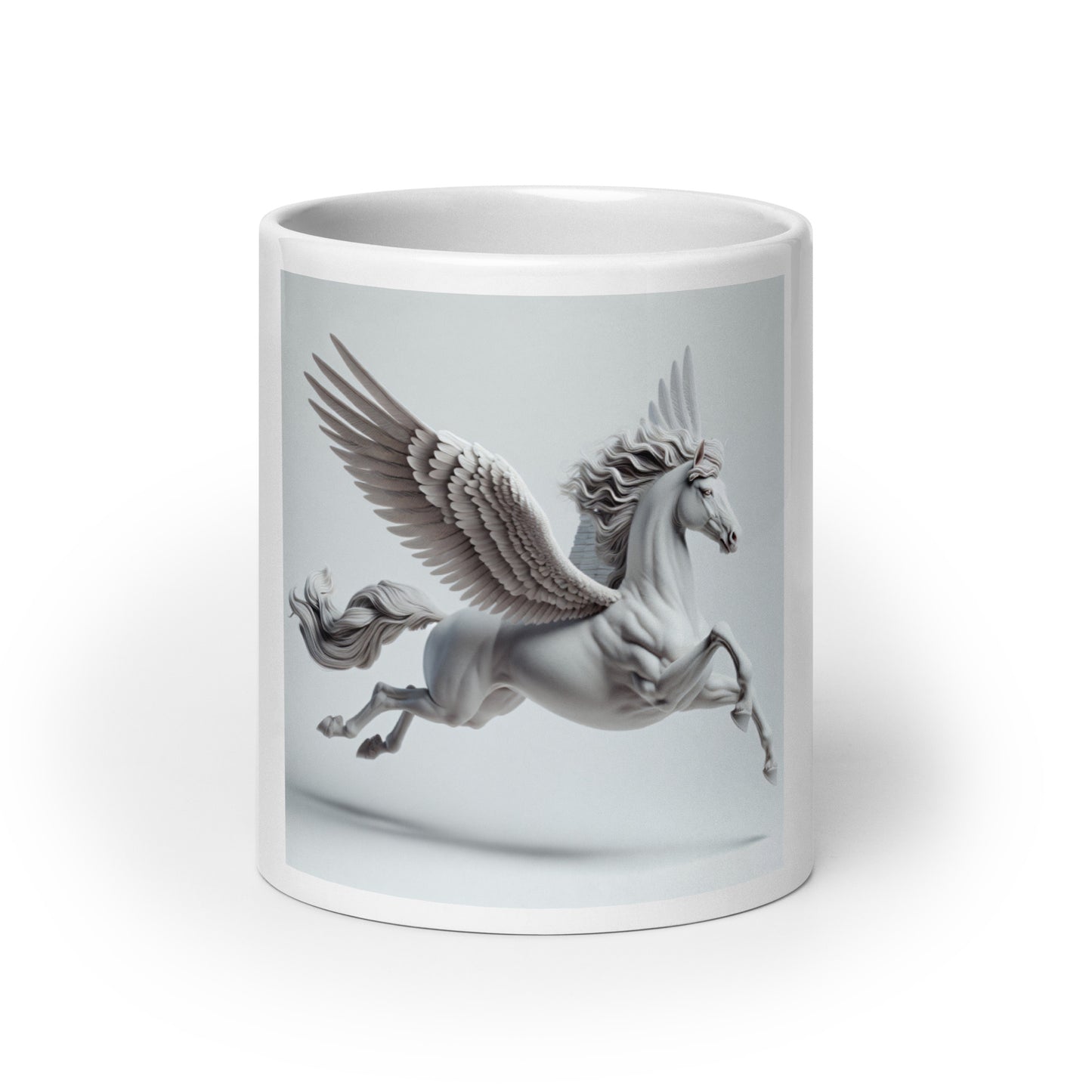 Weiße, glänzende Tasse WHITE PEGASUS - MAX F. ArtGrafic