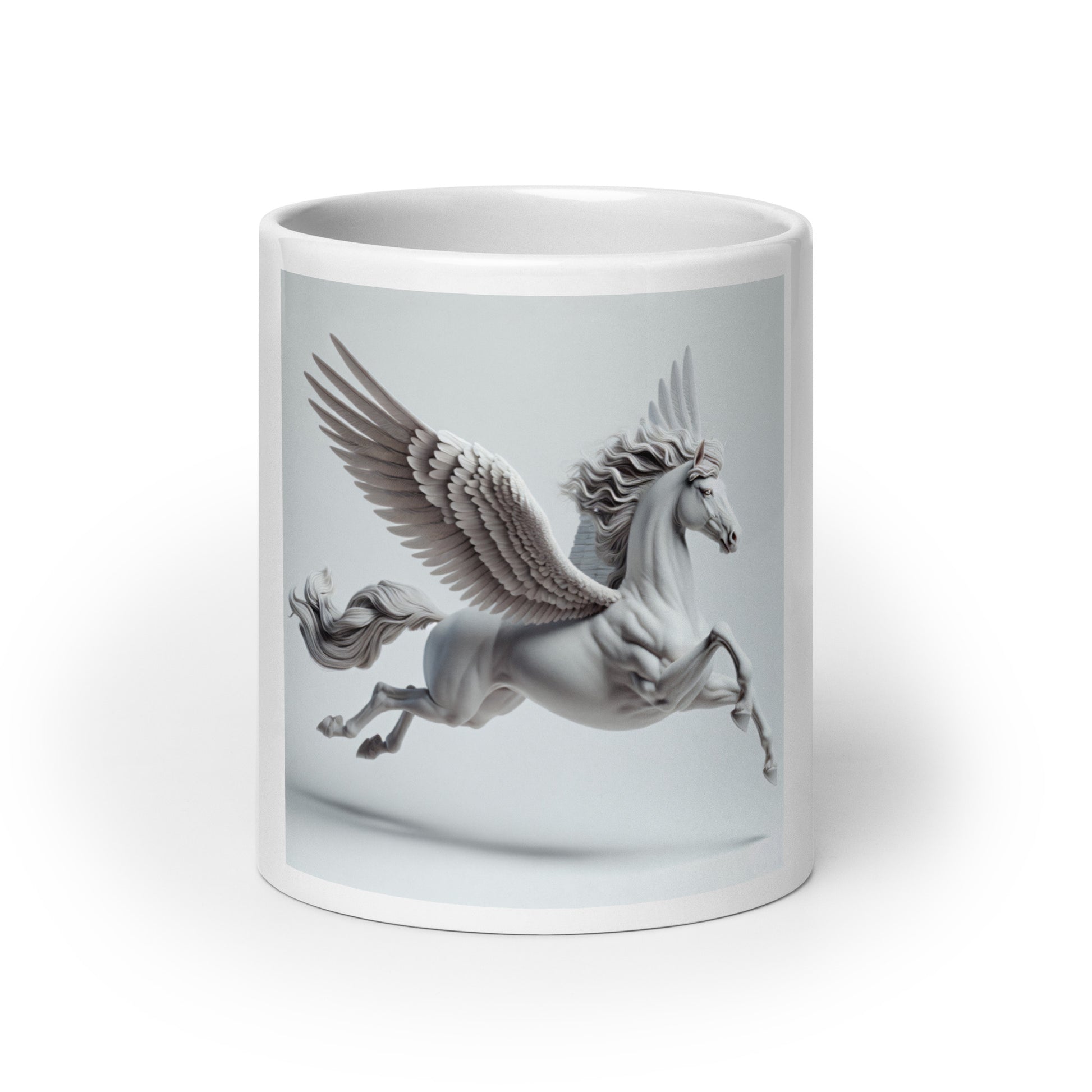 Weiße, glänzende Tasse WHITE PEGASUS - MAX F. ArtGrafic