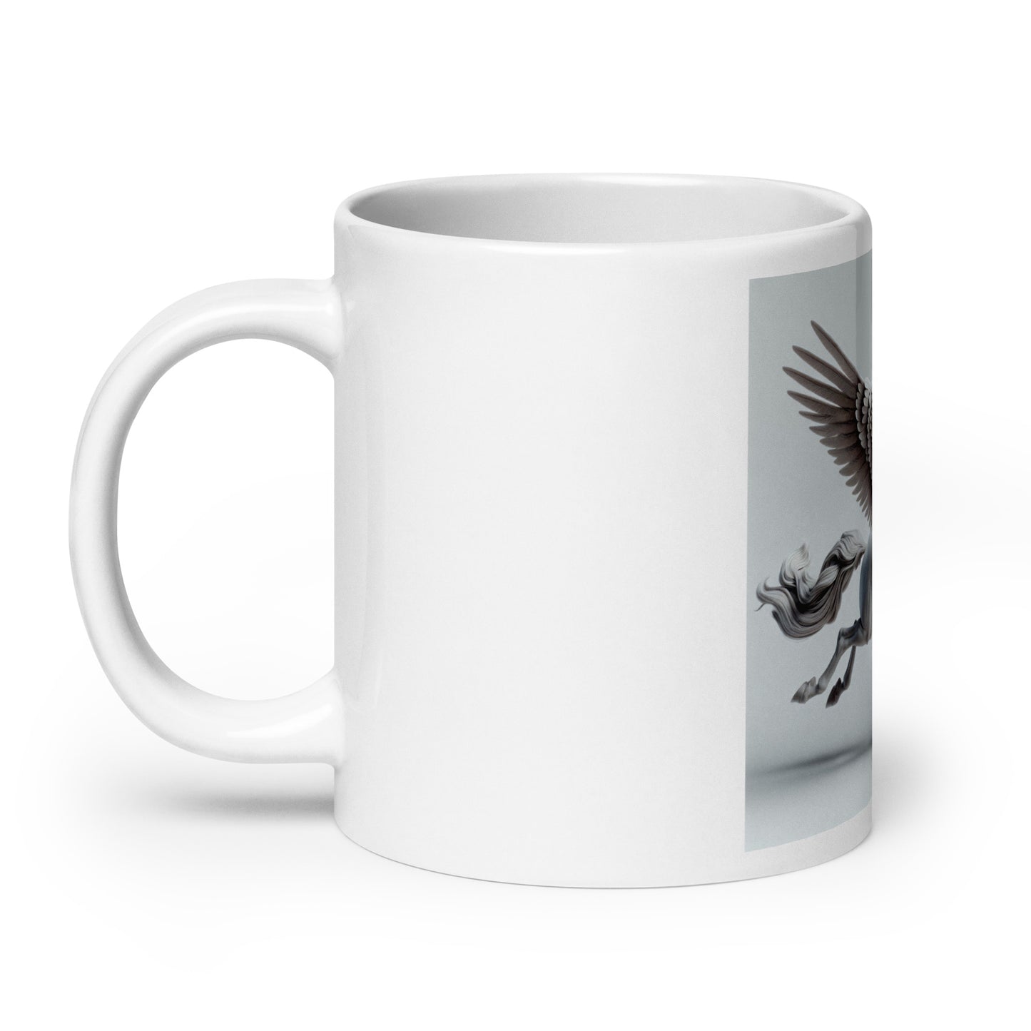 Weiße, glänzende Tasse WHITE PEGASUS - MAX F. ArtGrafic