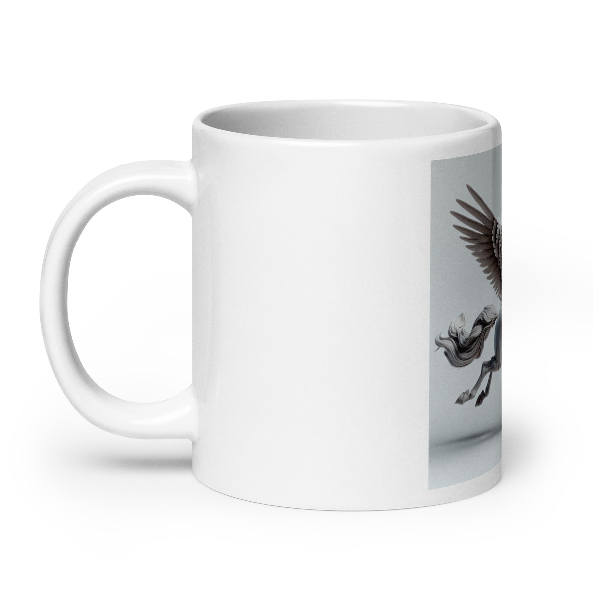 Weiße, glänzende Tasse WHITE PEGASUS - MAX F. ArtGrafic