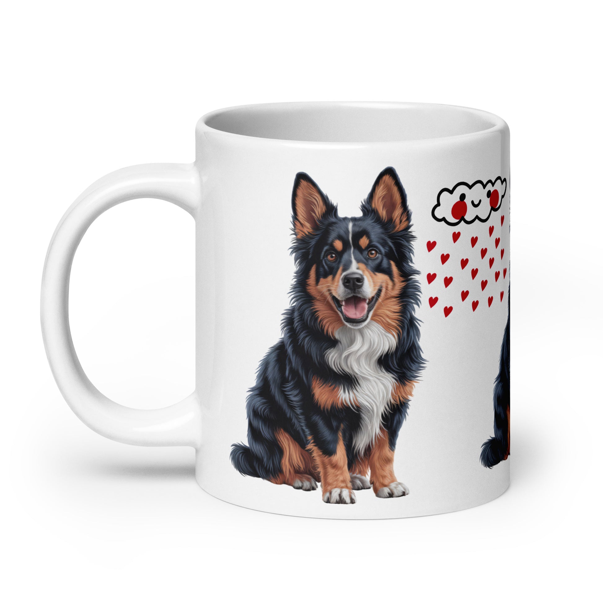 Weiße, glänzende Tasse - HUND - MAX F. ArtGrafic