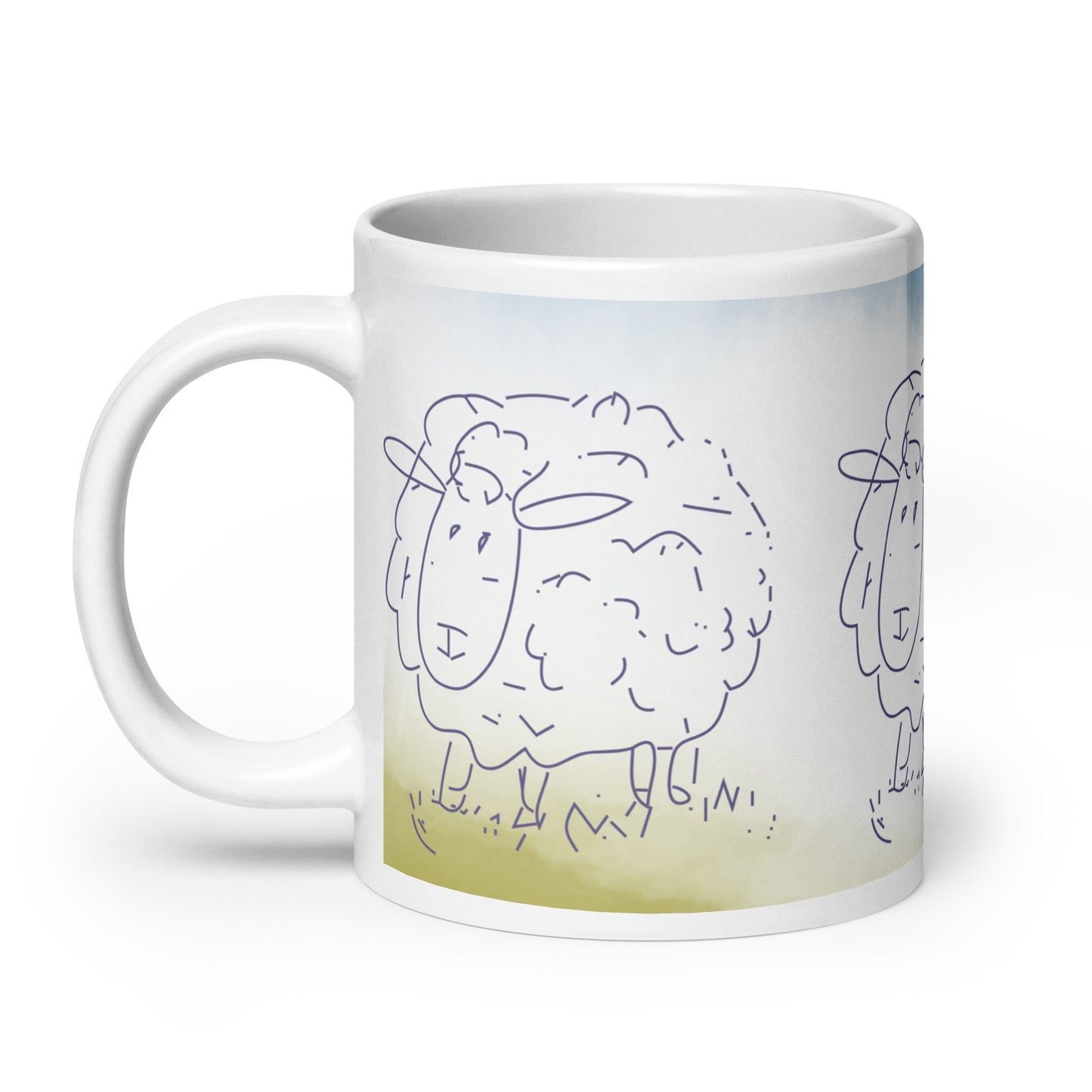 Weiße, glänzende Tasse - SCHAF - MAX F. ArtGrafic