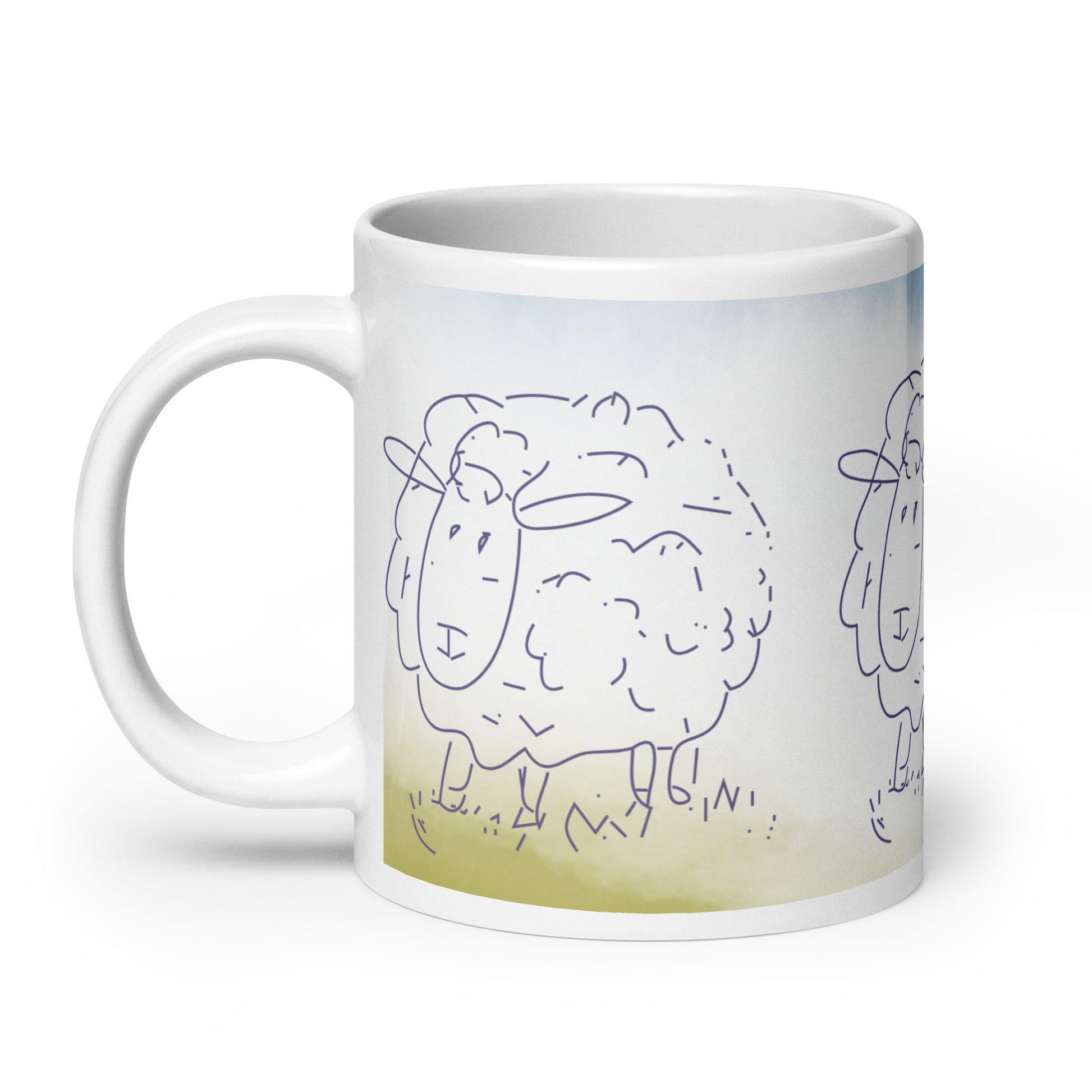 Weiße, glänzende Tasse - SCHAF - MAX F. ArtGrafic