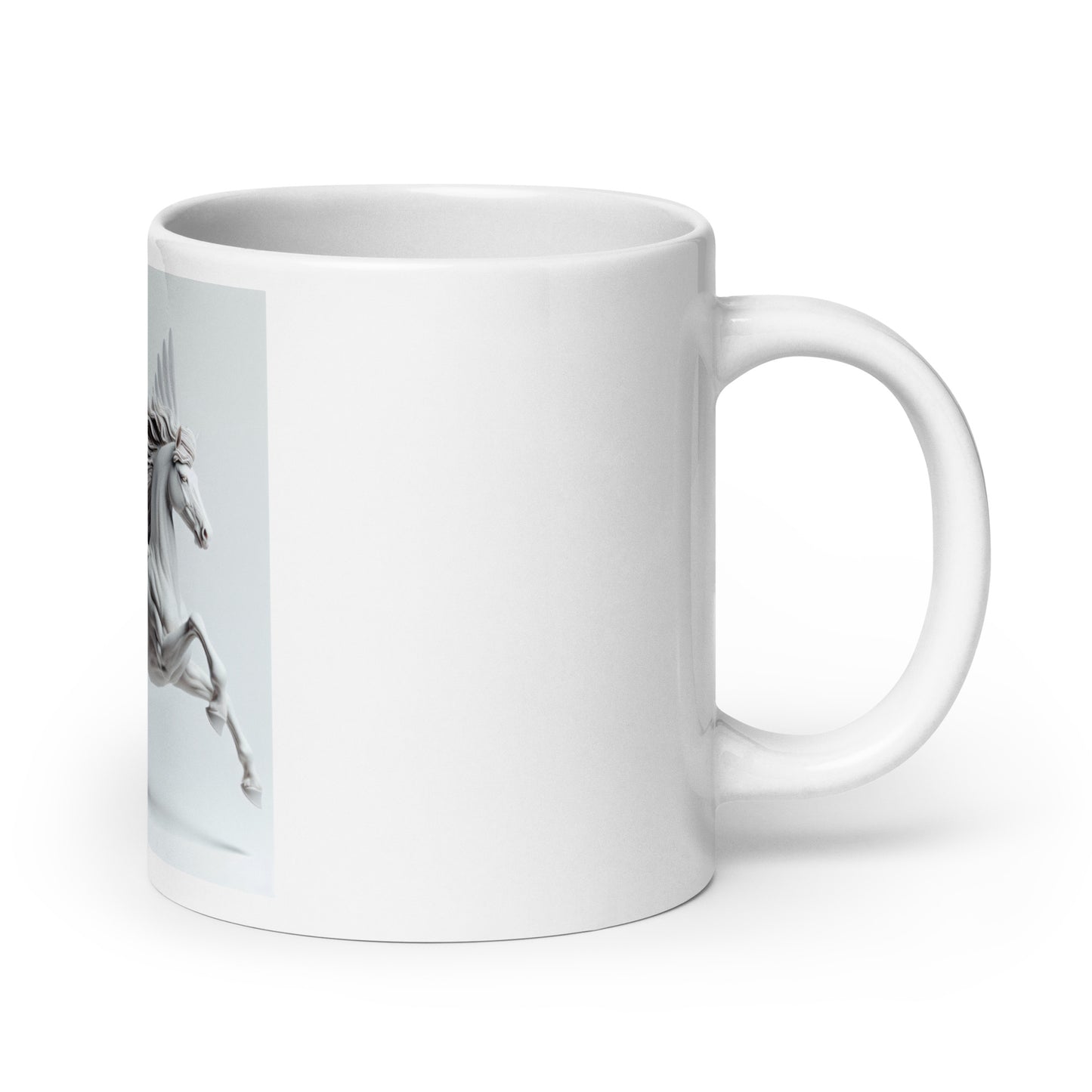 Weiße, glänzende Tasse WHITE PEGASUS - MAX F. ArtGrafic
