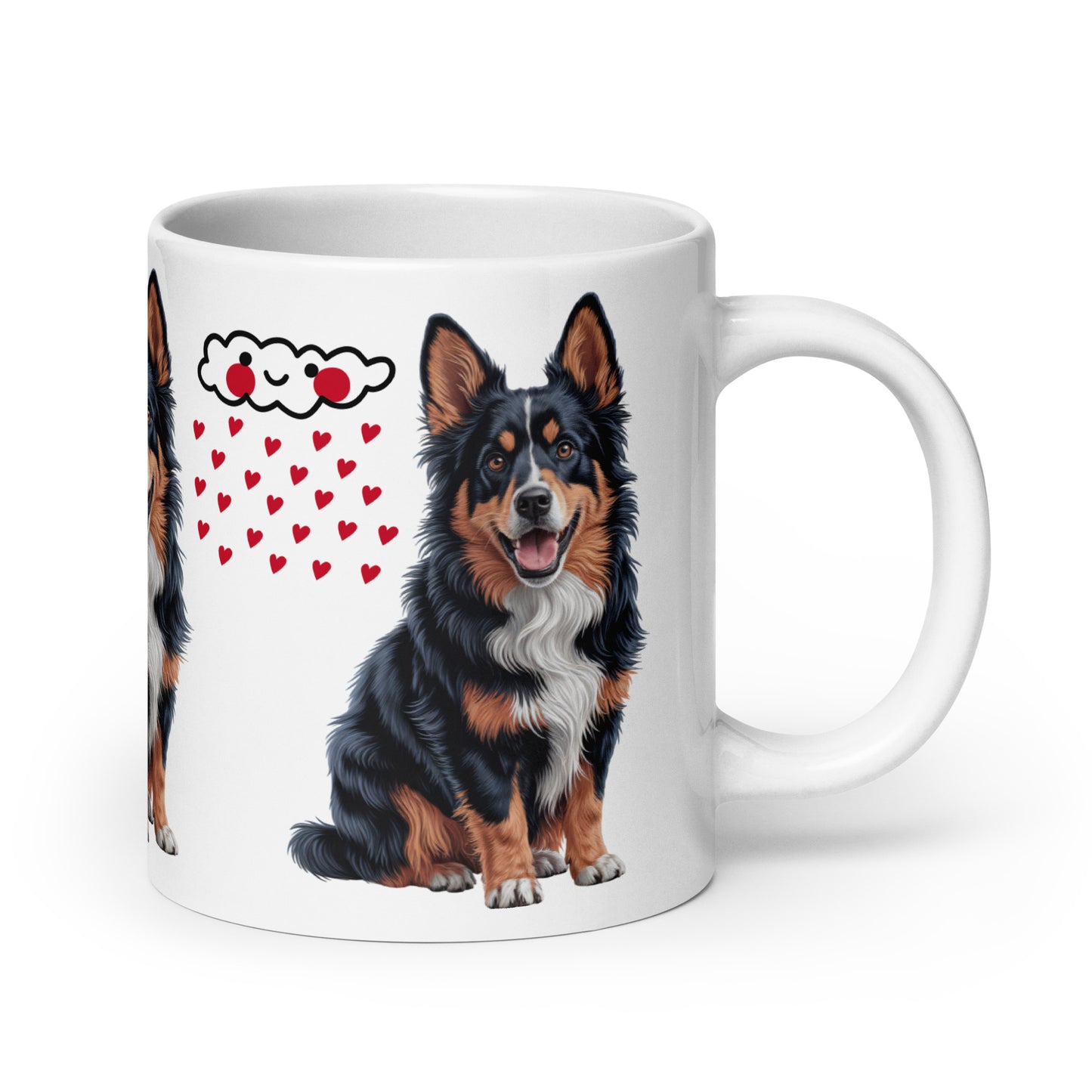 Weiße, glänzende Tasse - HUND - MAX F. ArtGrafic