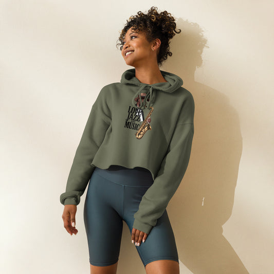 Crop-Hoodie Liebe Jazz Musik - Trendiger Stil für Musikliebhaber - MAX F. ArtGrafic